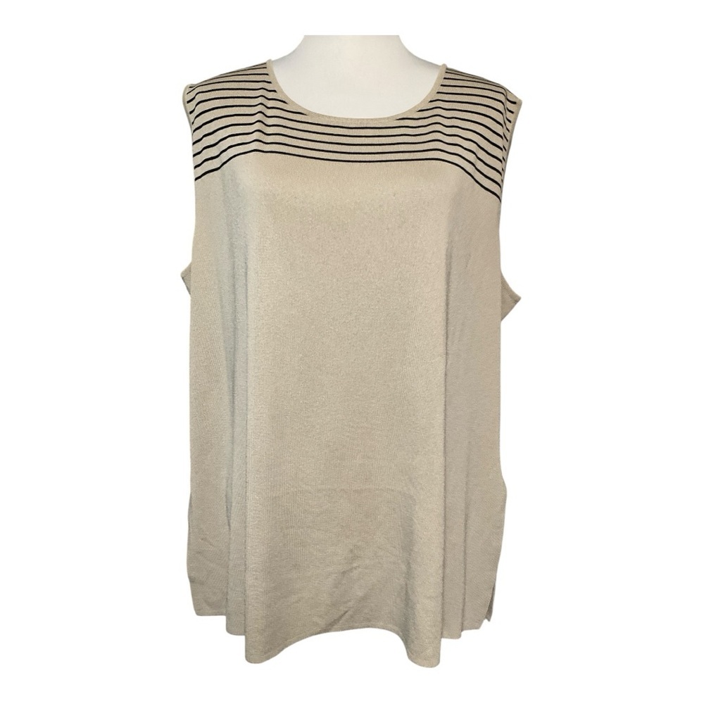 Misook Striped Acrylic Sweater‎ Tank Size 3x